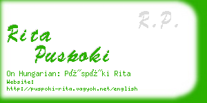 rita puspoki business card